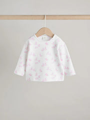 Pink Bunny Baby Long Sleeve T-Shirt And Leggings Set