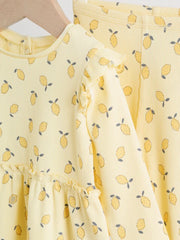 Yellow Lemon Baby Long Sleeve Frill Top And Leggings Set (0mths-2yrs)