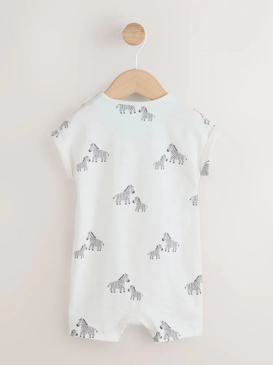 White All Over Printed I Love My Daddy Baby Jersey Romper