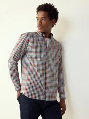 Grey/Multi Colour Gingham Regular Fit Easy Iron Button Down Oxford Shirt