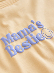 Yellow Mama's Bestie Short Sleeve Small Graphic T-Shirt (3mths-8yrs)