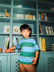 NEXT - Blue/Green/Orange Short Sleeve Stripe T-Shirt (3mths-7yrs)