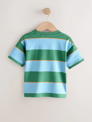 NEXT - Blue/Green/Orange Short Sleeve Stripe T-Shirt (3mths-7yrs)
