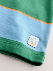 NEXT - Blue/Green/Orange Short Sleeve Stripe T-Shirt (3mths-7yrs)
