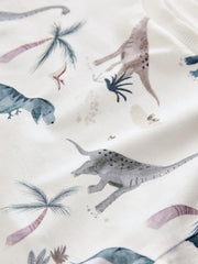 NEXT - White Watercolour Dinosaurs Short Sleeve All-Over Print T-Shirt (3 Month-7 Years)