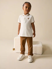 White Bear Embroidery Short Sleeve Polo Shirt (3mths-7yrs)