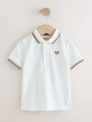 White Bear Embroidery Short Sleeve Polo Shirt (3mths-7yrs)
