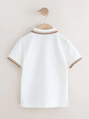 White Bear Embroidery Short Sleeve Polo Shirt (3mths-7yrs)