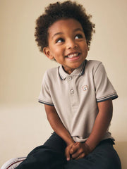 NEXT - Stone Bear Short Sleeve Polo Shirt (3mths-7yrs)