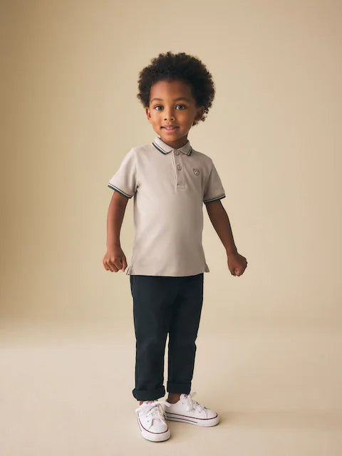 NEXT - Stone Bear Short Sleeve Polo Shirt (3mths-7yrs)