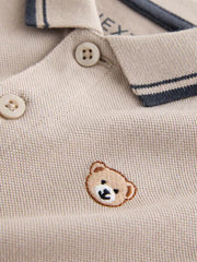NEXT - Stone Bear Short Sleeve Polo Shirt (3mths-7yrs)