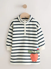 Monochrome Quarter Zip Sweat Dress (3mths-7yrs)