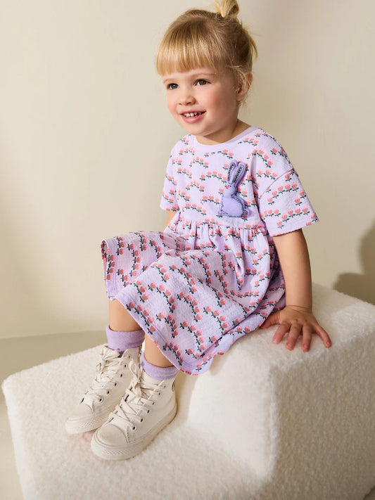 Lilac Bunny Jersey Dress