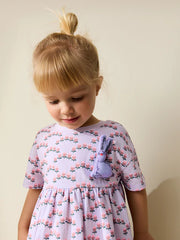 Lilac Bunny Jersey Dress