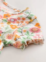 NEXT - NCNMA-AIO/Suits-Orange Floral Short Sleeve Ribbed