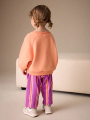 NEXT - Purple Orange Stripe Barrel Leg Trousers (3mths-7yrs)