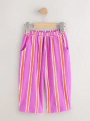 NEXT - Purple Orange Stripe Barrel Leg Trousers (3mths-7yrs)