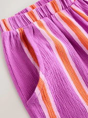 NEXT - Purple Orange Stripe Barrel Leg Trousers (3mths-7yrs)