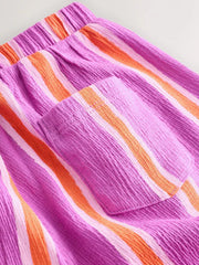 NEXT - Purple Orange Stripe Barrel Leg Trousers (3mths-7yrs)