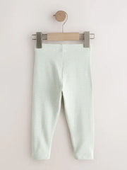 Green/Ecru Stripe Bee Embellished Leggings