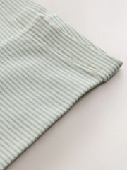 Green/Ecru Stripe Bee Embellished Leggings