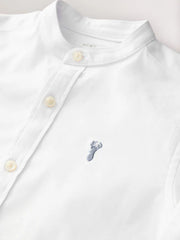 White Long Sleeve Grandad Collar Oxford Shirt (3-16yrs)