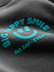 Dark Grey Printed Crew Neck Sweat Top (3mths-7yrs)
