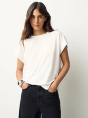 White Cap Sleeve TENCEL™ Modal Blend T-Shirt