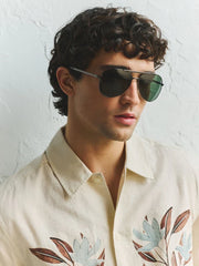 Gunmetal Grey Aviator Style Sunglasses