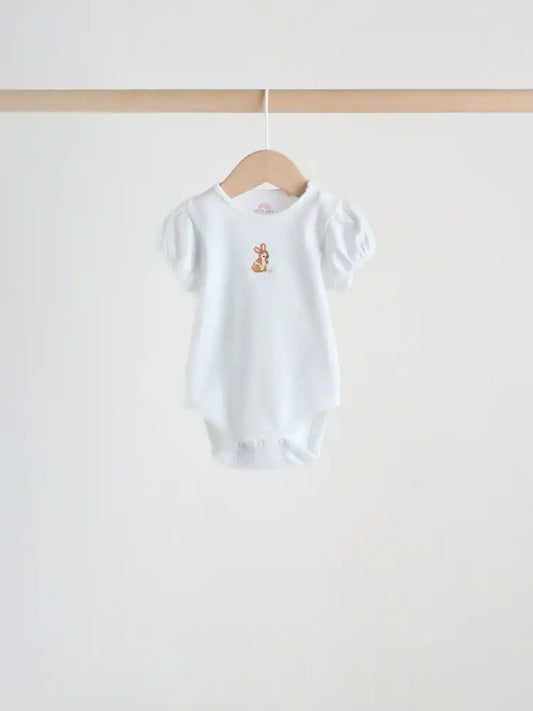 Pink Short Sleeve Baby Bodysuits 5 Pack