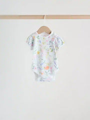 Pink Short Sleeve Baby Bodysuits 5 Pack