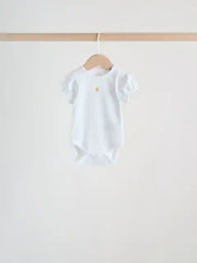 Pink Short Sleeve Baby Bodysuits 5 Pack