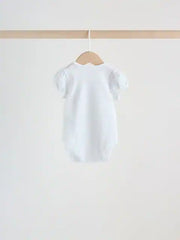 Pink Short Sleeve Baby Bodysuits 5 Pack