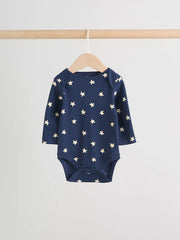 NEXT - Navy Star Long Sleeve Bodysuits 5 Pack