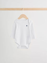 NEXT - Navy Star Long Sleeve Bodysuits 5 Pack