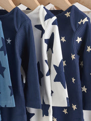 NEXT - Navy Star Long Sleeve Bodysuits 5 Pack