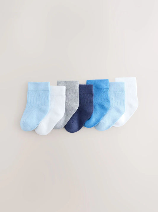 Blue Baby Socks 7 Pack
