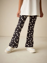 NEXT - Black/White Spot 1 Pack Rib Flare Leggings (3-16yrs)
