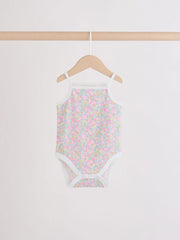 Pink/Blue Vest Baby Bodysuits 5 Pack