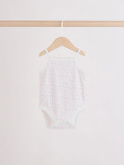 Pink/Blue Vest Baby Bodysuits 5 Pack