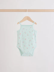 Pink/Blue Vest Baby Bodysuits 5 Pack