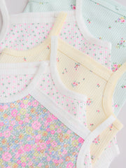 Pink/Blue Vest Baby Bodysuits 5 Pack