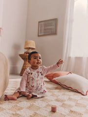 Cream/Pink Bows Baby Dungarees and Bodysuit Set 2 Piece