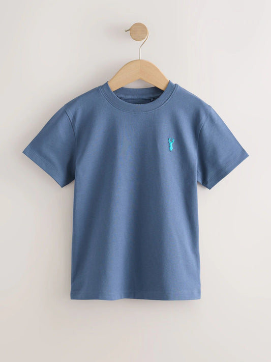 Mid Blue Stag Regular Fit Short Sleeve T-Shirt (3-16yrs)