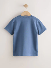 Mid Blue Stag Regular Fit Short Sleeve T-Shirt (3-16yrs)