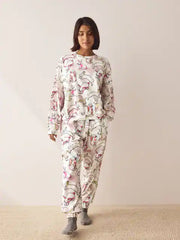 Ecru/Pink Bunny Long Sleeve Pyjamas