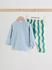 Green/Blue Milk Club Baby Top and Leggings Set 2 Piece (0mths-3yrs)