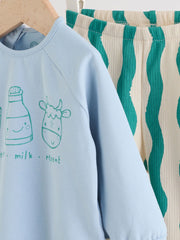 Green/Blue Milk Club Baby Top and Leggings Set 2 Piece (0mths-3yrs)