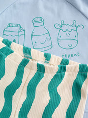 Green/Blue Milk Club Baby Top and Leggings Set 2 Piece (0mths-3yrs)