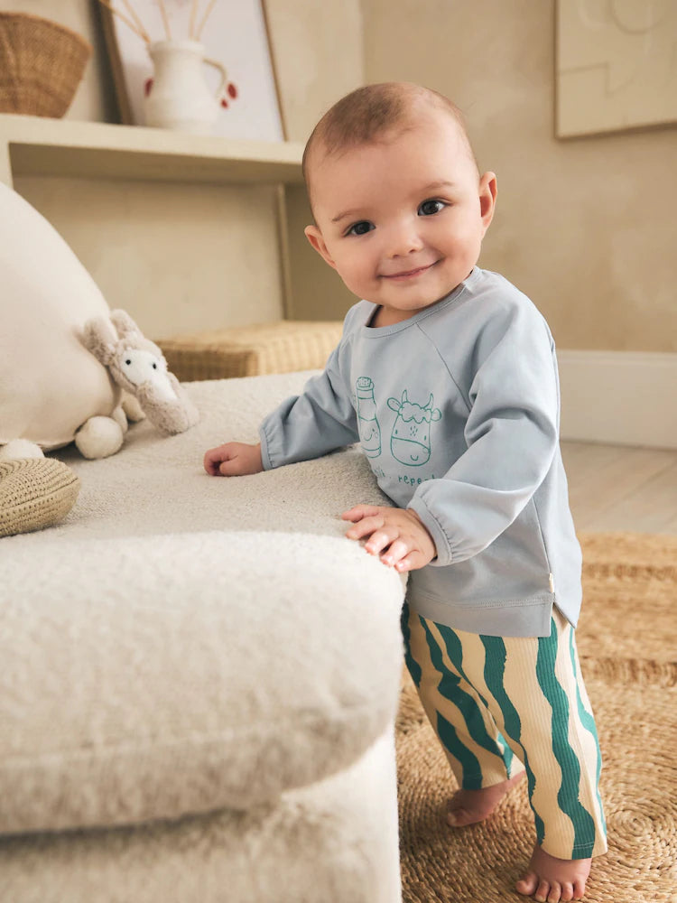 Green/Blue Milk Club Baby Top and Leggings Set 2 Piece (0mths-3yrs)